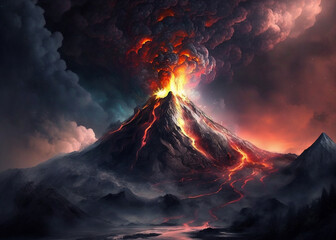 Fototapeta premium Vulcano by AI