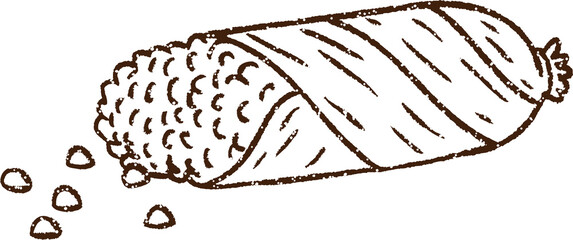 Corn Cob Charcoal Drawing