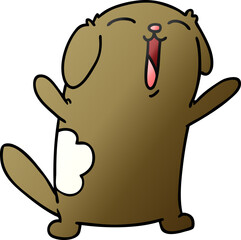 gradient cartoon of kawaii cute dog