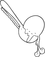 black and white cartoon scoop of ice cream
