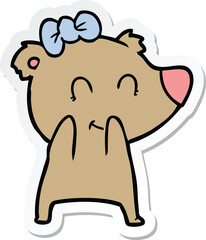sticker of a female bear cartoon