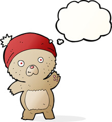 cute cartoon teddy bear with thought bubble