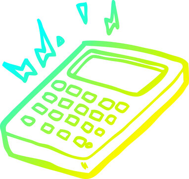 recommend clip art: cold gradient line drawing cartoon calculator