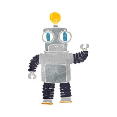 retro cartoon robot