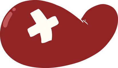flat color style cartoon injured gall bladder