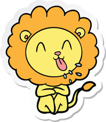 sticker of a happy cartoon lion