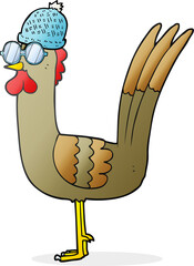 cartoon chicken wearing disguise