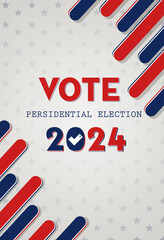 Election of USA Vote 2024, vertical Poster banner design in vector illustration.