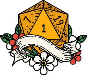 natural one d20 dice roll illustration