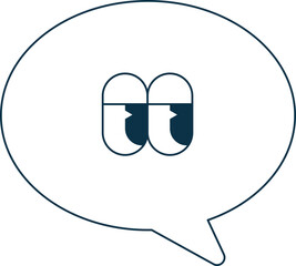 Cute cartoon chat bubble illustration.