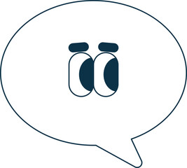 Cute cartoon chat bubble illustration.