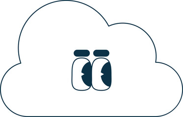 Cute cartoon cloud sticker illustration.