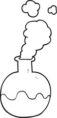 black and white cartoon chemical reaction