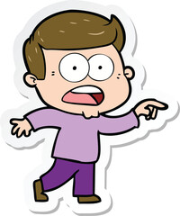 sticker of a cartoon shocked man