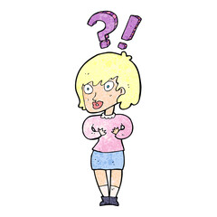 cartoon confused woman