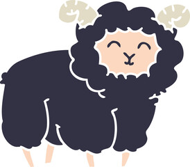 quirky hand drawn cartoon ram