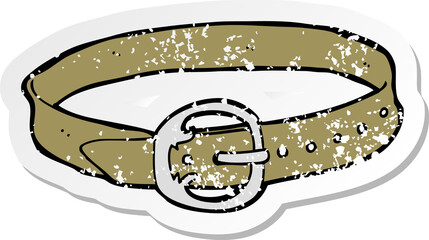 retro distressed sticker of a cartoon old belt