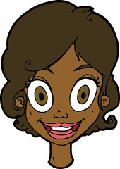 cartoon happy woman