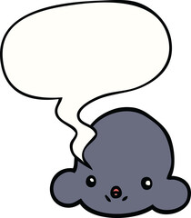 cartoon cloud and speech bubble