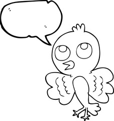 Fototapeta premium speech bubble cartoon bird