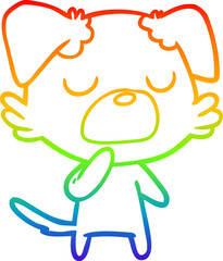 Obraz premium rainbow gradient line drawing cartoon dog