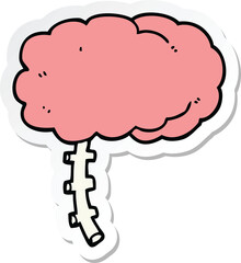 sticker of a cartoon brain