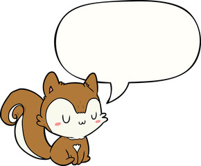 cartoon squirrel and speech bubble