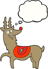 thought bubble cartoon christmas reindeer