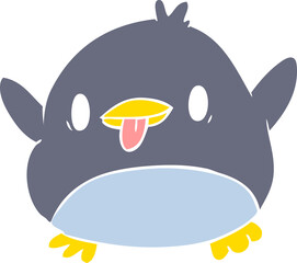 cute flat color style cartoon penguin