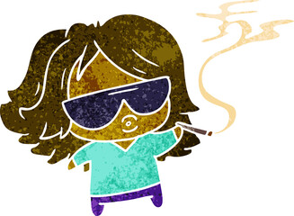 retro cartoon cute kawaii smoking a joint