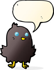 cartoon bird with speech bubble