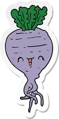 sticker of a cartoon turnip