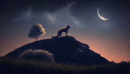 silhouette of a fox