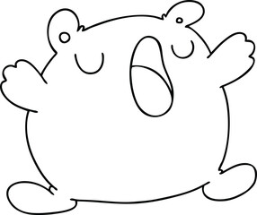 quirky line drawing cartoon singing bear