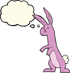 cartoon rabbit with thought bubble