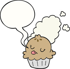 Obraz premium cute cartoon pie and speech bubble