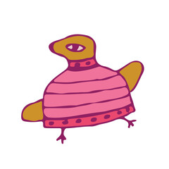 cheerful bright bird in a dress is dancing. Bright spring. isolated on white background. Vector illustration.