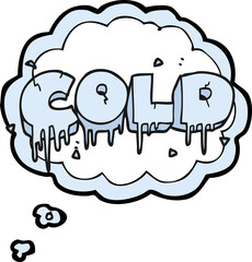 thought bubble cartoon cold text symbol