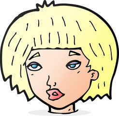 cartoon bored looking woman