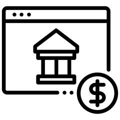 Online banking and financial transactions icon