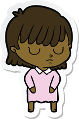 sticker of a cartoon woman