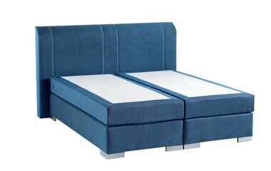 Blue boxspring mattress with topper , sleep concept