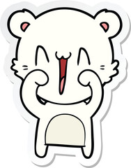 sticker of a happy polar bear cartoon