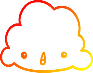 warm gradient line drawing cartoon cloud