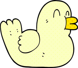 cartoon doodle happy duck