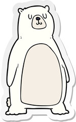 distressed sticker of a cartoon polar bear
