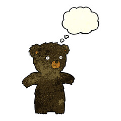 cute cartoon black bear with thought bubble