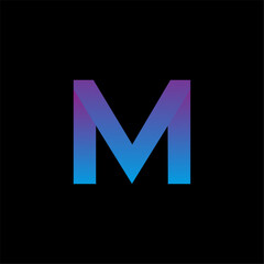 M gradient letter logo design