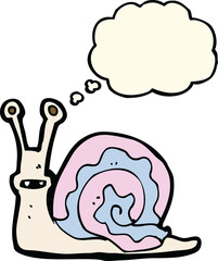 cartoon snail with thought bubble