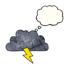 thought bubble textured cartoon storm cloud